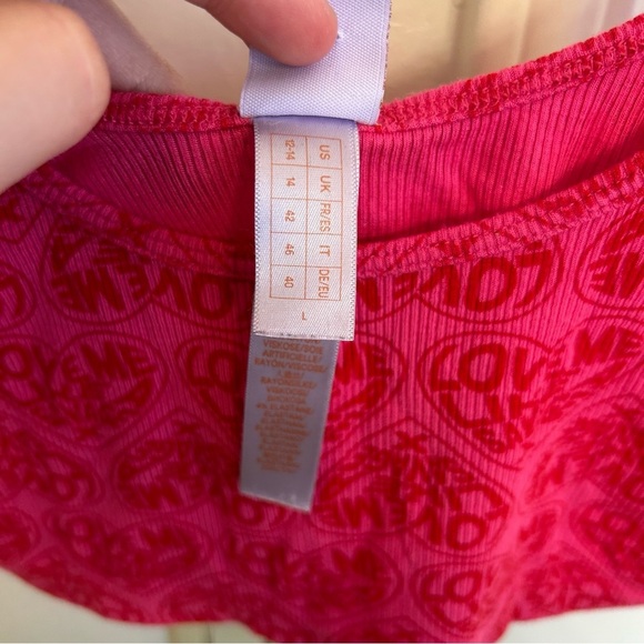 Savage X Fenty Rib Sleep Crop Top Millennial Pink Flirt Alert Size Large Cozy - Picture 6 of 8